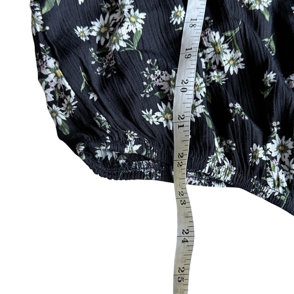 Womens Plus Size Blouse Tassel Tie Neck Lanter Sleeve Daisy print Size 2XL - Picture 12 of 14